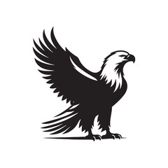 Clean bald eagle silhouette for any purpose - bald eagle illustration - minimallest bald eagle vector
