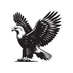 Artistic bald eagle silhouette for creative projects - bald eagle black vector
