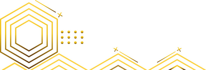 luxury golden hexagon pattern element