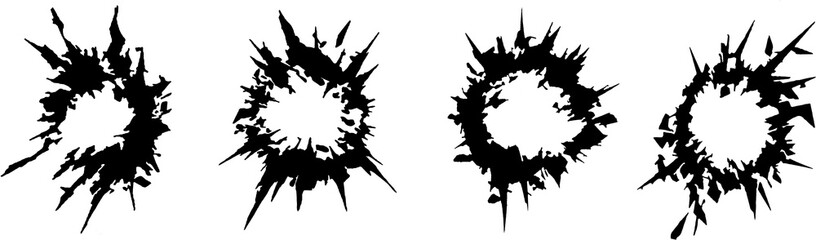 blow explosion splat shot damage transparent black and white design element decal