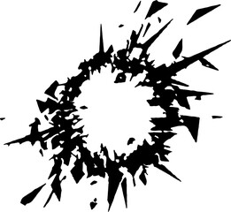 blow explosion splat shot damage transparent black and white design element decal