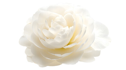 White camellia flower isolated on white background : Generative AI