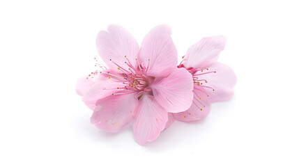 Sakura flower cherry blossom isolated on white background Shallow depth Soft toned : Generative AI