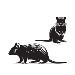 Captivating bandicoot silhouette for artistic expression - bandicoot illustration - minimalistic bandicoot vector
