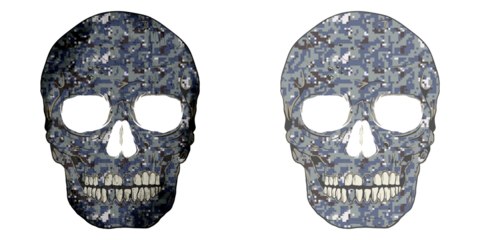 Camouflage skull set illustration, tee shirt graphics, vectors, typography, skull set with pattern, isolated white background. Dtf and dtg print for tee, sweatshirt and hoodie.