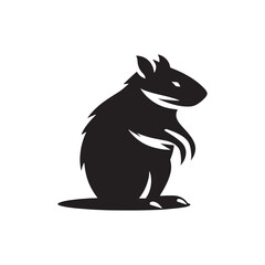 Simplistic bandicoot silhouette for digital illustration - bandicoot black vector
