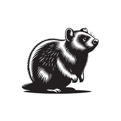 Creative bandicoot silhouette for print materials - bandicoot illustration - minimalistic bandicoot vector
