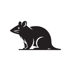 Detailed bandicoot silhouette for decorative projects - bandicoot black vector
