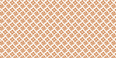 Golden vector floral seamless pattern. Abstract luxury geometric ornamental texture with small flower silhouettes. Gold and white simple ornament in oriental style.