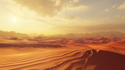 Naklejka premium Golden Dunes at Sunset