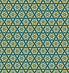 abstract seamless graphic pattern thai culture style green and yellow colors vector design texture