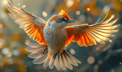 Fototapeta premium Bird Soaring With Wings Spread