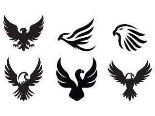 Eagle silhouette vector image. brand logotype: eagle logo.