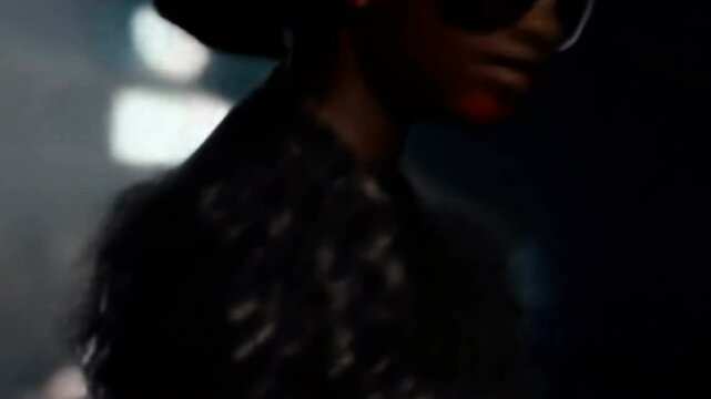 Modern fashionable show runway. Audience admire model walk. Bright spotlights over scene. High-fashion style, design week. Stylish catwalk collection. Designers clothing, trendy look. Beautiful defile