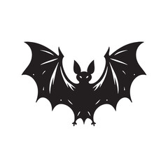 Elegant bat silhouette for editorial graphics - bat black vector

