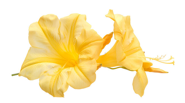 Yellow trumpet flower Tecoma stans Yellow flowers isolated on white background with clipping path : Generative AI