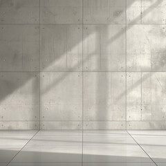 Concrete Wall with Light and Shadow Patterns, Modern Interior with Copy Space