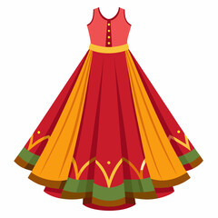 red and yellow dress logo icon vector illustration