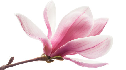 pink magnolia flower isolated on white background : Generative AI