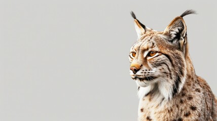 Obraz premium Close-up of lynx with detailed fur patterns, looking to right