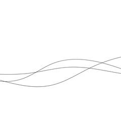 Thin line wavy abstract vector background.