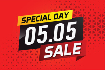 Fototapeta premium 5.5 Special day sale word concept vector illustration with ribbon and 3d style for use landing page, template, ui, web, mobile app, poster, banner, flyer, background, gift card, coupon