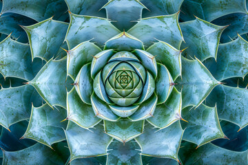 Obraz premium Kaleidoscopic succulent pattern, symmetry design, background