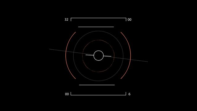 Scanning moving target shape with alpha channel White HUD Circle User interface on isolated black background