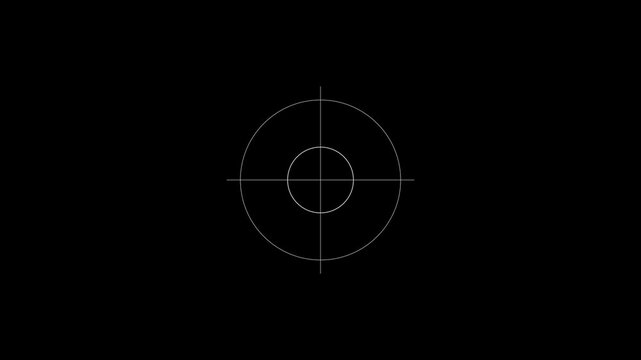 Scanning moving target shape with alpha channel White HUD Circle User interface on isolated black background