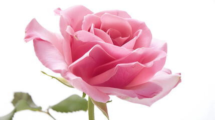 Pink rose flower isolated on white background soft focus and clipping path : Generative AI