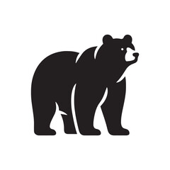 Detailed bear silhouette for modern applications - wildlife silhouette - bear black vector
