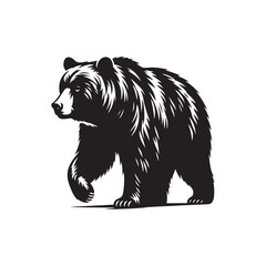 Clear bear silhouette for digital and print use - bear illustration - minimallest bear vector
