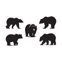 Unique bear silhouette for diverse design needs - wildlife silhouette - bear black vector
