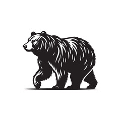 Contemporary bear silhouette for diverse design - bear illustration - minimallest bear vector
