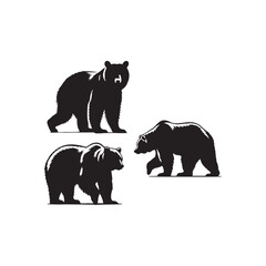 Detailed bear silhouette for versatile applications - bear illustration - minimallest bear vector
