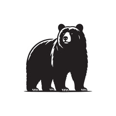 Modern bear silhouette for creative projects - wildlife silhouette - bear black vector
