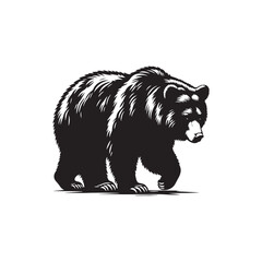 Captivating bear silhouette for modern designs - bear illustration - minimallest bear vector
