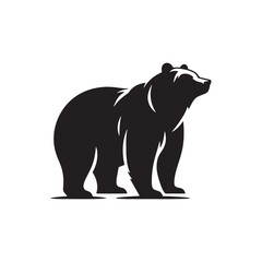 Stylish bear silhouette for creative endeavors - wildlife silhouette - bear black vector
