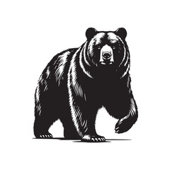 Minimalist bear silhouette for diverse projects - bear illustration - minimallest bear vector
