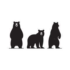 Artistic bear silhouette for creative projects - bear illustration - minimallest bear vector
