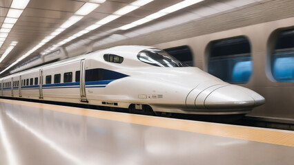 Fototapeta premium Bullet train in subway 