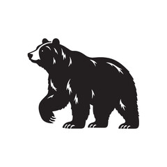 Modern bear silhouette in minimalist style - bear illustration - minimallest bear vector
