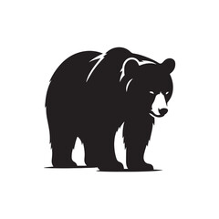 Simplified bear silhouette for versatile applications - wildlife silhouette - bear black vector
