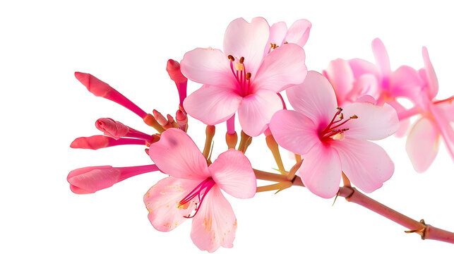 Blooming phumelia or Champa flower isolated with clipping path on white  background : Generative AI