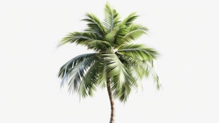 A palm tree swaying gently in the breeze, its fronds rustling like whispers