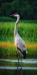 World Crane Day. a crane in the wild. wild birds, beautiful crane © GoshaMovies