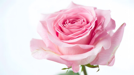 beautiful pink rose flower isolated on white backgroundway in paths : Generative AI