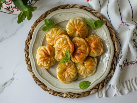 Fresh Phali Dish on a White Background for Kitchen Decor Inspiration Generative AI