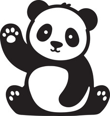 Panda silhouette vector illustration.