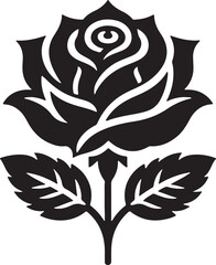 Rose silhouette vector illustration.